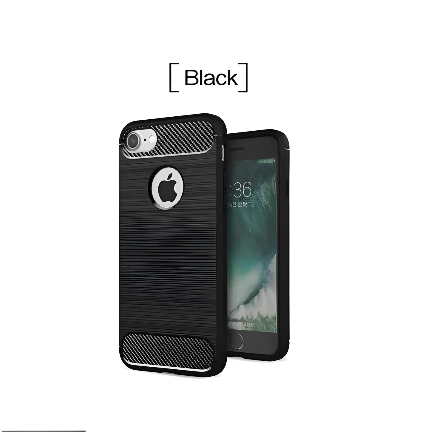Solid colour TPU shock proof back cover case for iPhone on a table.