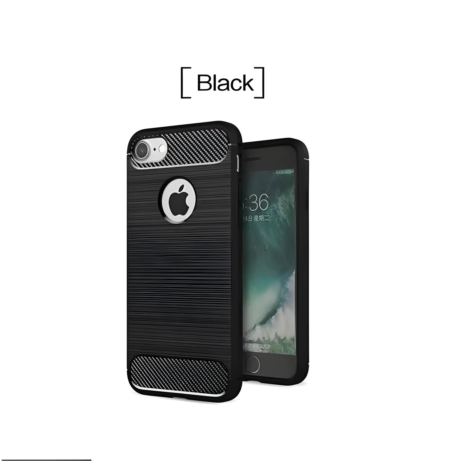 Solid colour TPU shock proof back cover case for iPhone on a table.