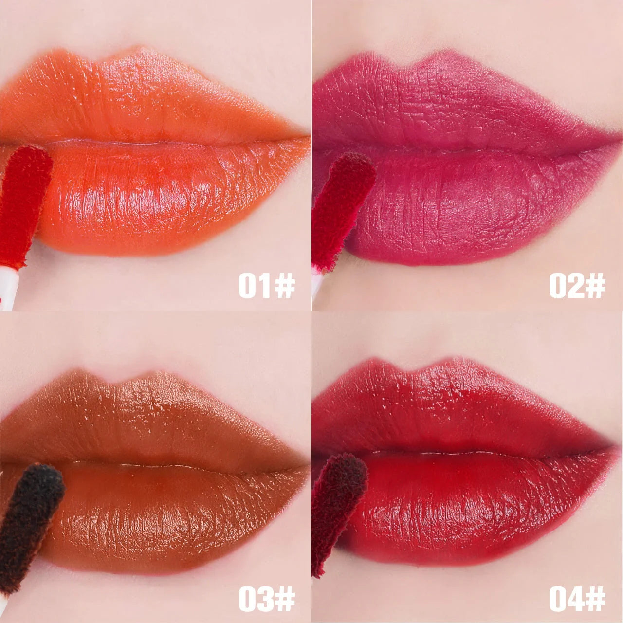 PHOFAY Lip Tint in various shades, showcasing vibrant, long-lasting colour for lips and cheeks.