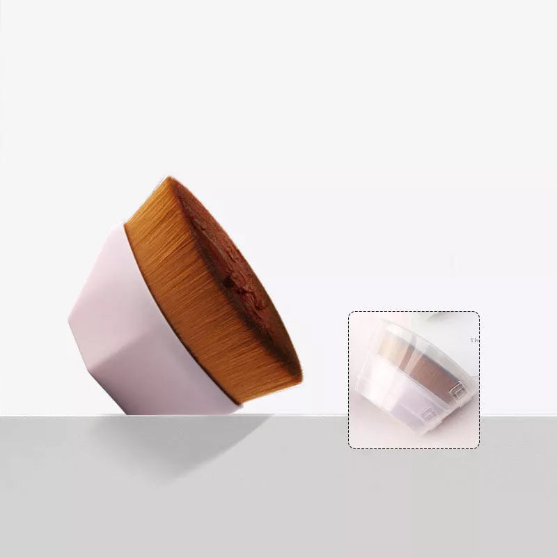 Soft synthetic foundation brush kit for flawless makeup application in black, white, and pink