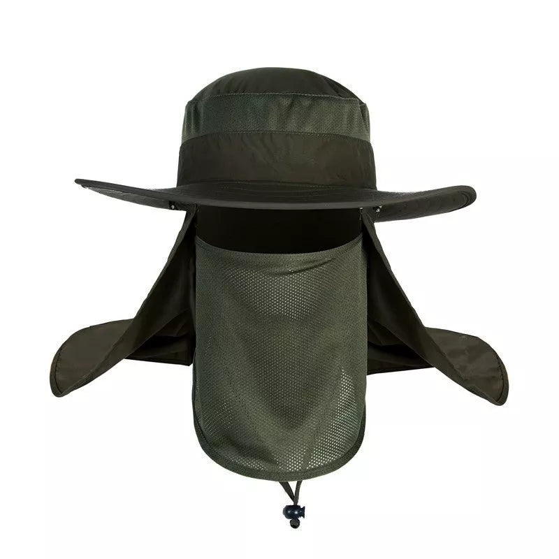 Fisherman's hat with wide brim for sun, water, and UV protection in various colours