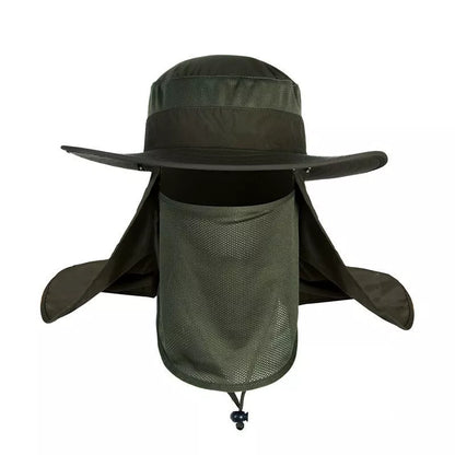 Fisherman's hat with wide brim for sun, water, and UV protection in various colours