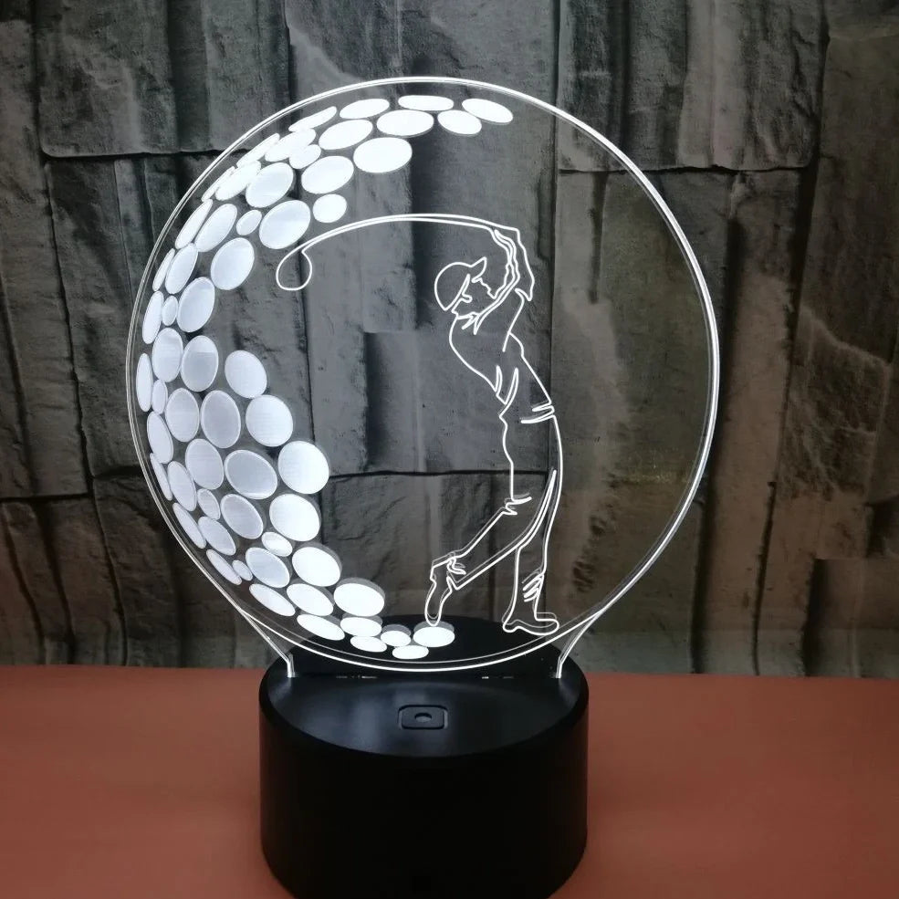 3D acrylic night light in black or crack design with touch and remote control, 3W LED for home corridors