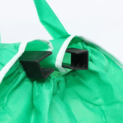 Eco-Friendly Foldaway Reusable Shopping Bag in Green - Durable, Mould-Resistant Cloth Tote with Generous 40-Pound Capacity