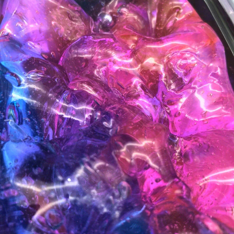 Color Matching Gradient Multicolor Crystal Mud Slime in a plastic box