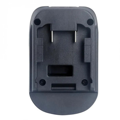 Black battery adapter for converting Milwaukee DM18M tools to MAKITA H99F batteries