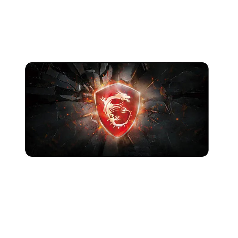 Oversized mouse pad with non-slip rubber base and washable cloth surface, available in multiple sizes and 2mm or 3mm thickness.