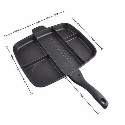 Master Pan 5 in 1 multifunctional frying pan bakeware showing 38 x 56 cm aluminium construction with non-stick surface