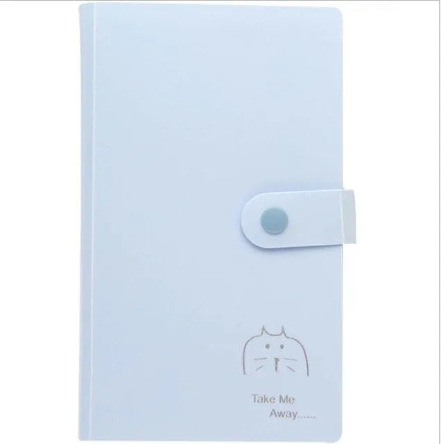 PVC business card holder book with protective shell and smile logo, measuring 190mm by 120mm