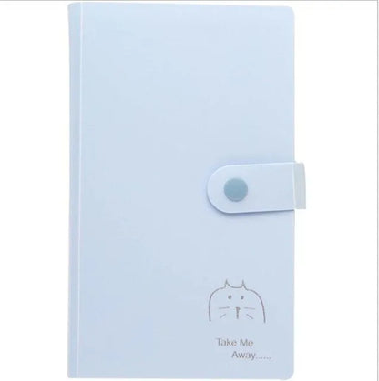PVC business card holder book with protective shell and smile logo, measuring 190mm by 120mm