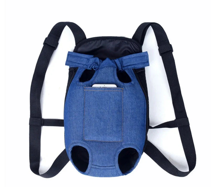 Versatile pet carrier backpack made of breathable mesh material for dogs in various sizes and colors