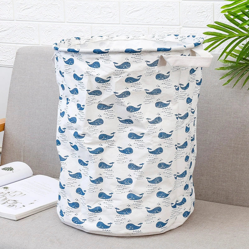 European style cotton linen laundry basket with various designs for home organisation