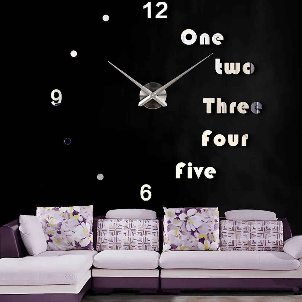 25-inch solar wall clock with laser-engraved markings and European round design in black finish