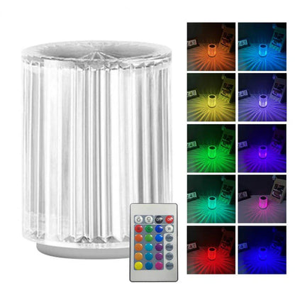 Stylish LED desk lamp with faux crystal design and customizable RGB lighting for home decor