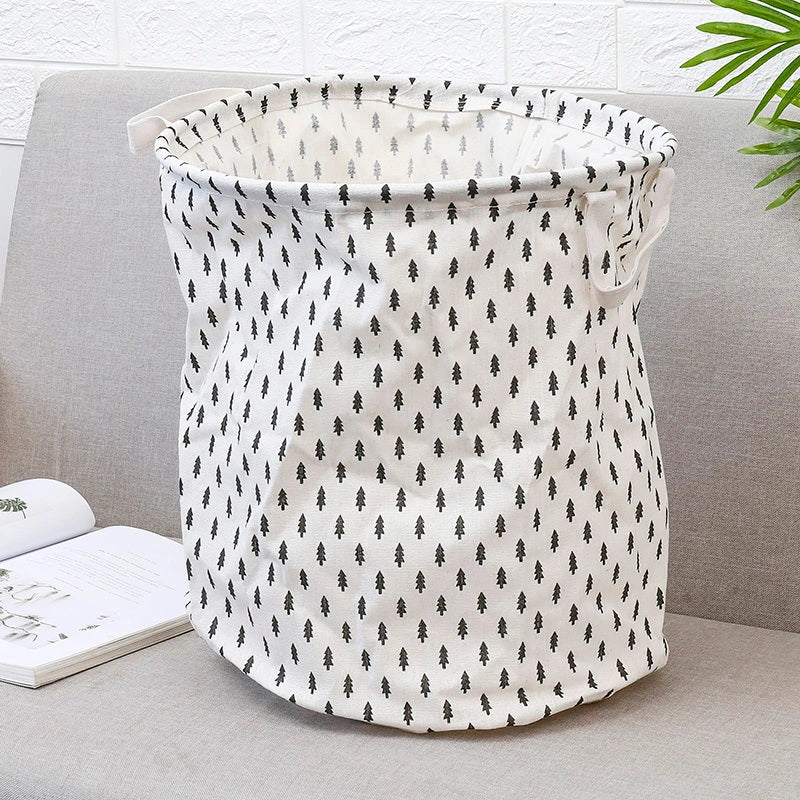 European style cotton linen laundry basket with various designs for home organisation