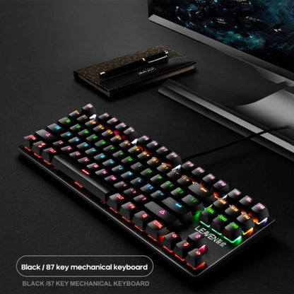 Mechanical Keyboard with Green Shaft and 87 Non-Punch Keys in various colors