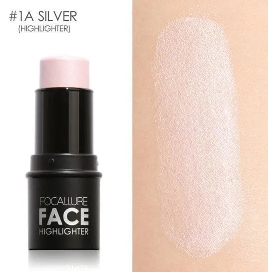 Face contour highlighter cosmetic product shown in one of four available shades A, B, C, or D.