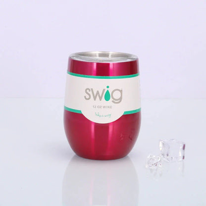 Insulated Stainless Steel Wine Tumbler - 12oz Double-Wall Vacuum Cup in Various Colors