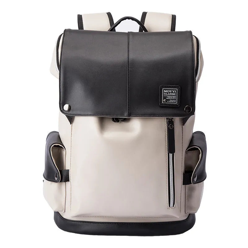 Square vertical crossbody bag in high quality PU with double root strap, car suture detail, 31x17x44cm, black or black and white