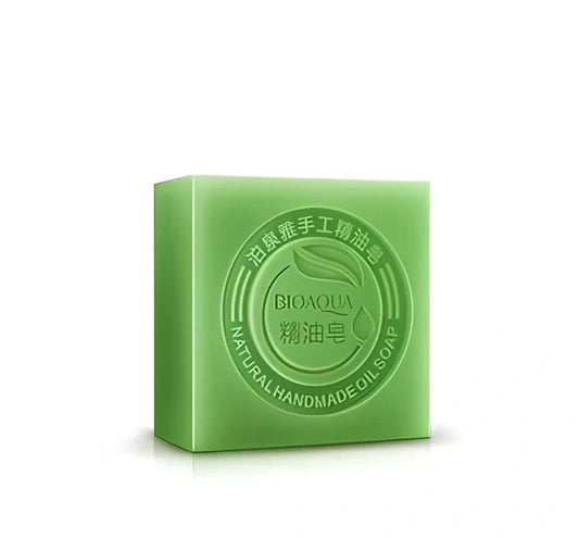 BIOAQUA 100g handmade essential oil soap bar with bamboo charcoal for acne cleansing and olive oil hydration