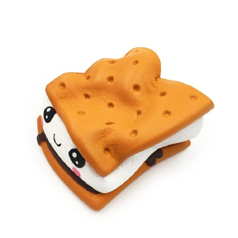 Chocolate-filled biscuit-shaped toy with a playful and unique design