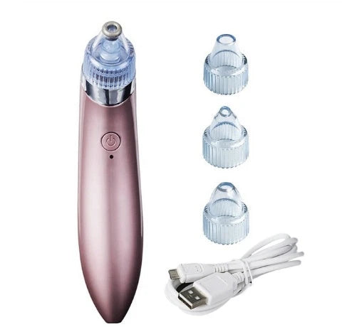 A rechargeable cosmetic instrument in various color options, including gold, white, and rose gold. This compact and portable tool is designed for versatile makeup application and touch-ups on the go.