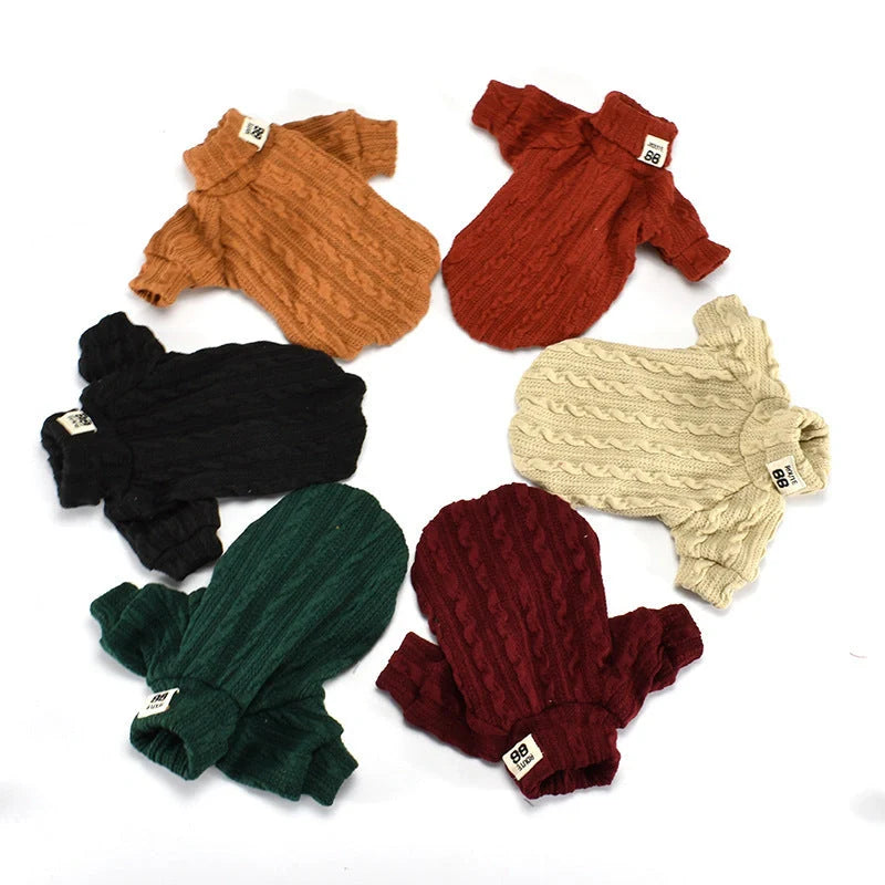 Cosy dog turtleneck sweater in various colours and sizes for small to medium pups