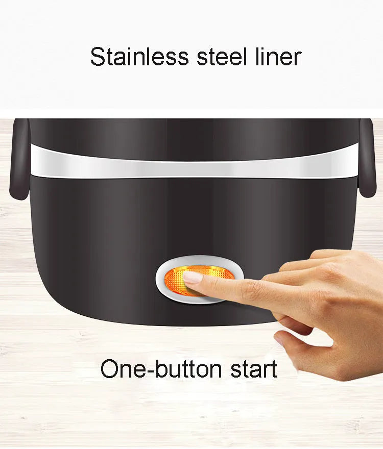 Electric heating lunch box with USB connection in two-layer and three-layer capacity options