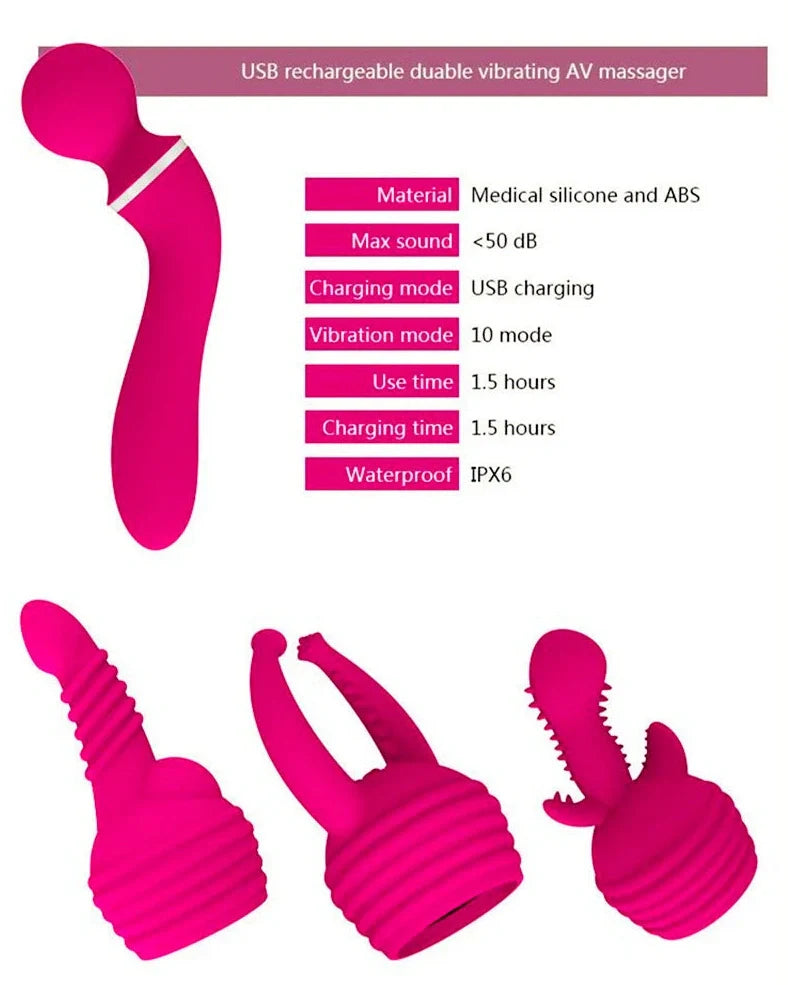 Tianlong Stick silicone vibrator, 19.6 cm length with ten frequency settings and optional headgear, rechargeable adult toy
