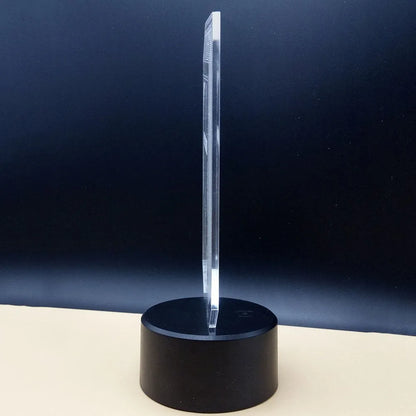 3D acrylic brain illusion LED lamp on black ABS base with remote control