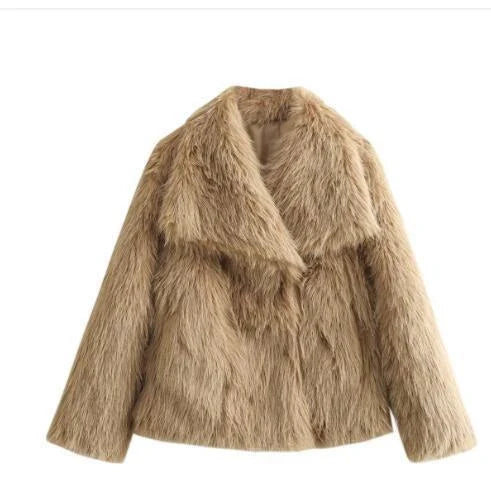 Cozy and stylish plush winter coat for women in various colors and sizes