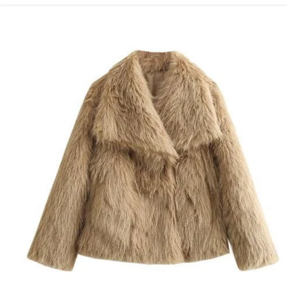 Cozy and stylish plush winter coat for women in various colors and sizes