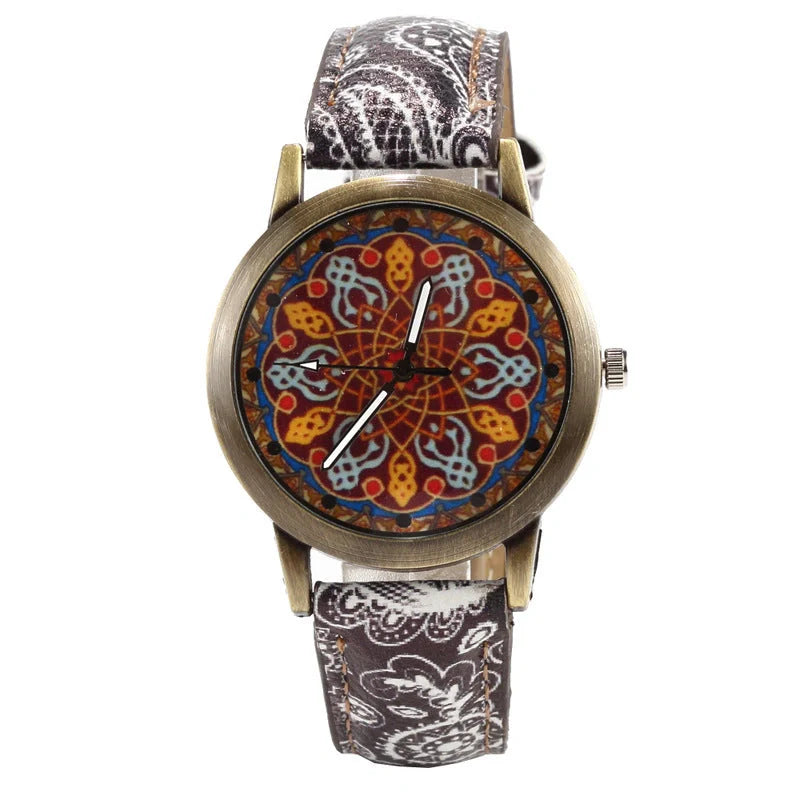 Creative Fashion Kaleidoscope Quartz Watch with PU strap and unique design