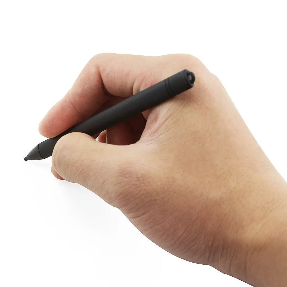 Black plastic stylus pen for tablet, 8.5 inch and 12 inch options, approx 116 x 86 x 4mm, 3g