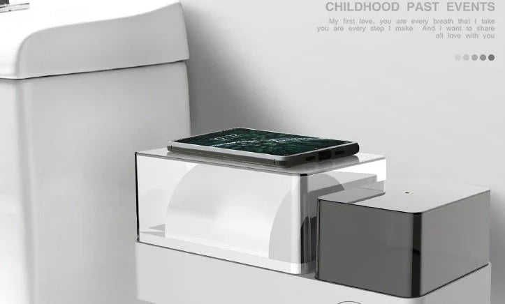 Waterproof tissue box with integrated toilet paper dispenser for convenient bathroom organization
