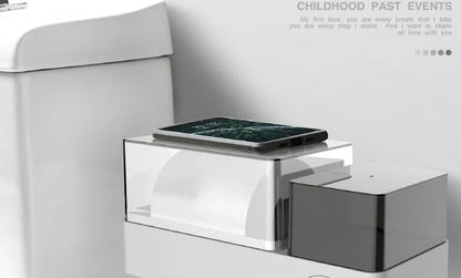 Waterproof tissue box with integrated toilet paper dispenser for convenient bathroom organization