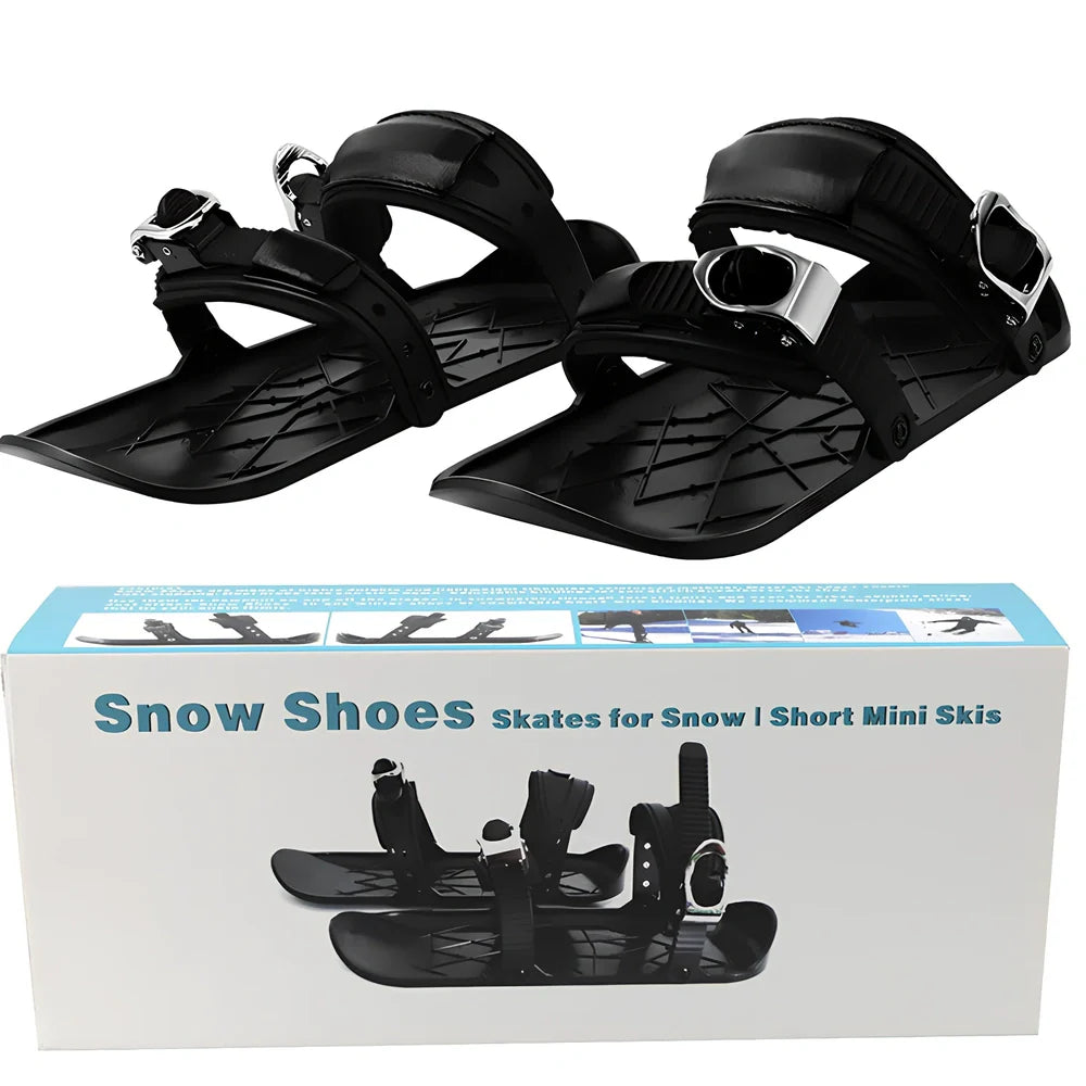 Black ultra-thin ski shoes with lace-up closure and rubber outsole for winter sports