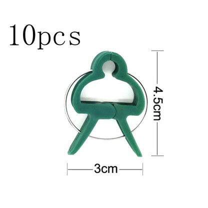 20 pack mixed size green eco plastic plant fixing clips for garden climbing plants