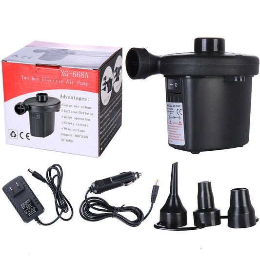 Dual-purpose electric air pump for cars and household inflation needs