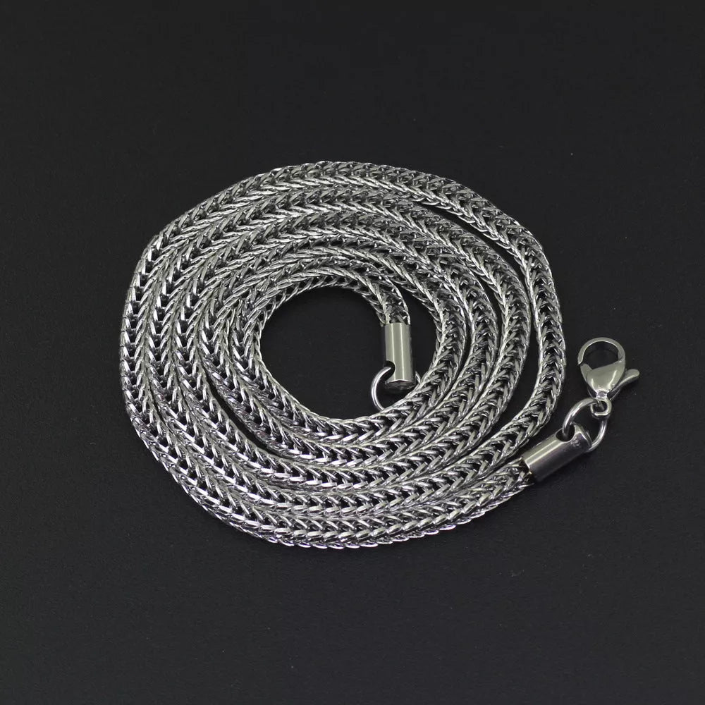 Vacuum electroplated stainless steel chain necklace for men and women, 3mm width