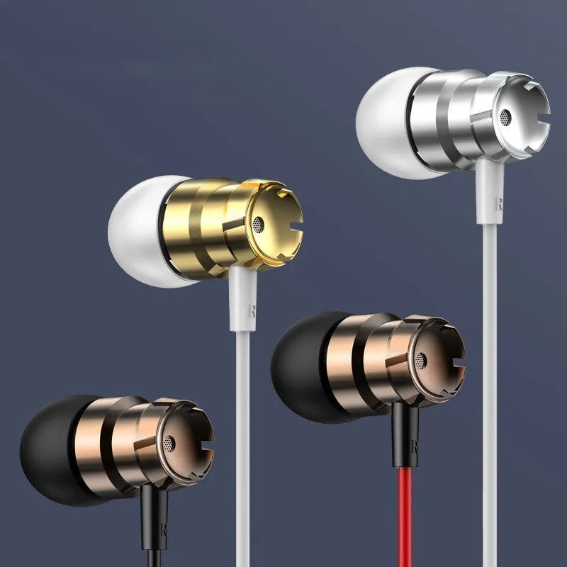 Metal turbo in-ear headphones with 3.5mm plug and built-in microphone in various colours