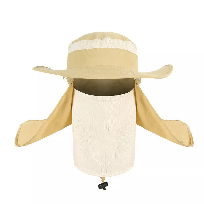 Fisherman's hat with wide brim for sun, water, and UV protection in various colours