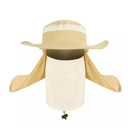 Fisherman's hat with wide brim for sun, water, and UV protection in various colours