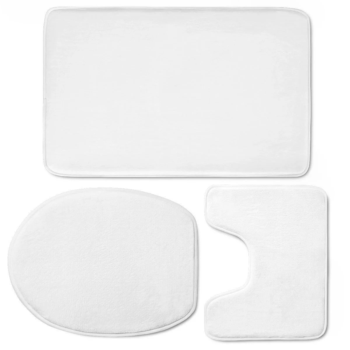 Custom 3D style bathroom set with flannel mats and toilet seat cover
