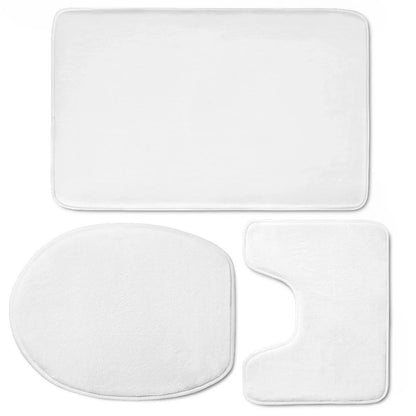 Custom 3D style bathroom set with flannel mats and toilet seat cover