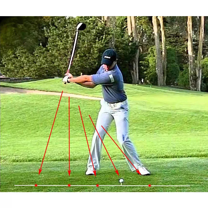 Golf Flat Laser Swing Assistant Trainer with red laser feedback for swing correction