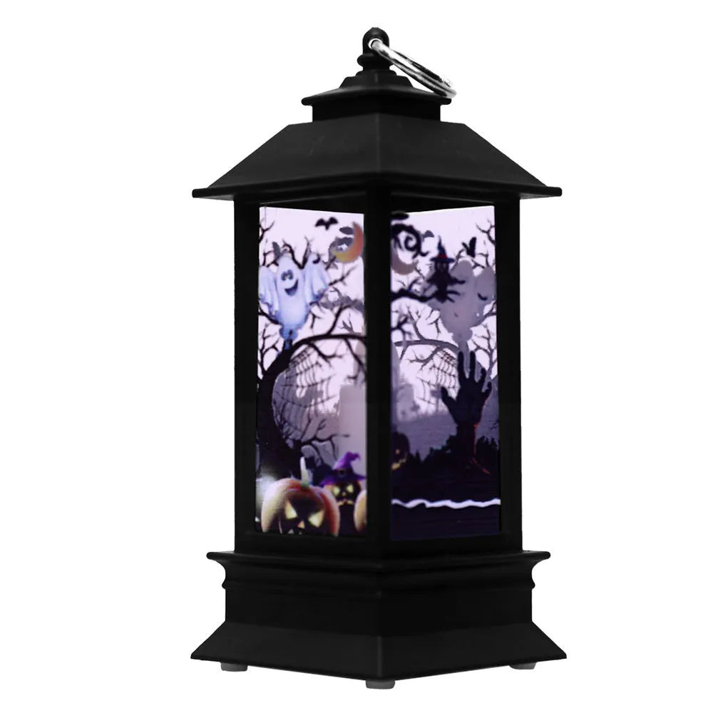 Plastic Halloween pumpkin shaped LED lamp with decorative lighting for battery powered home or party decor