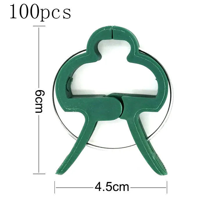 20 pack mixed size green eco plastic plant fixing clips for garden climbing plants