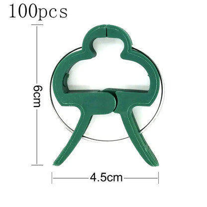 20 pack mixed size green eco plastic plant fixing clips for garden climbing plants