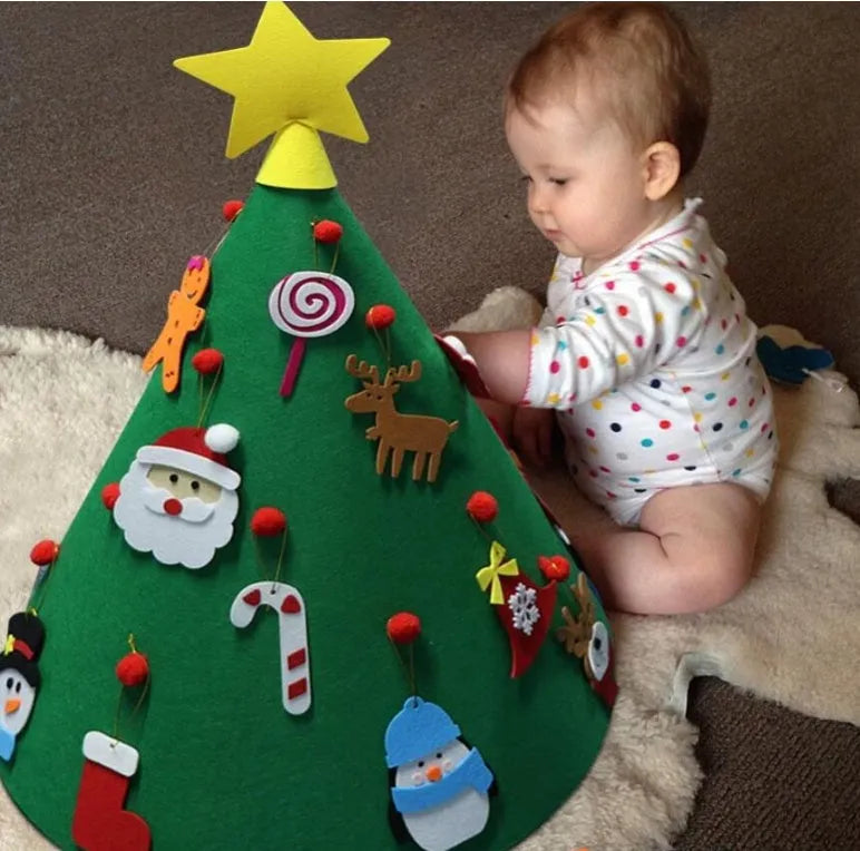 Felt Christmas tree DIY craft ornament measuring 50x60cm with three-dimensional cone design for child assembly